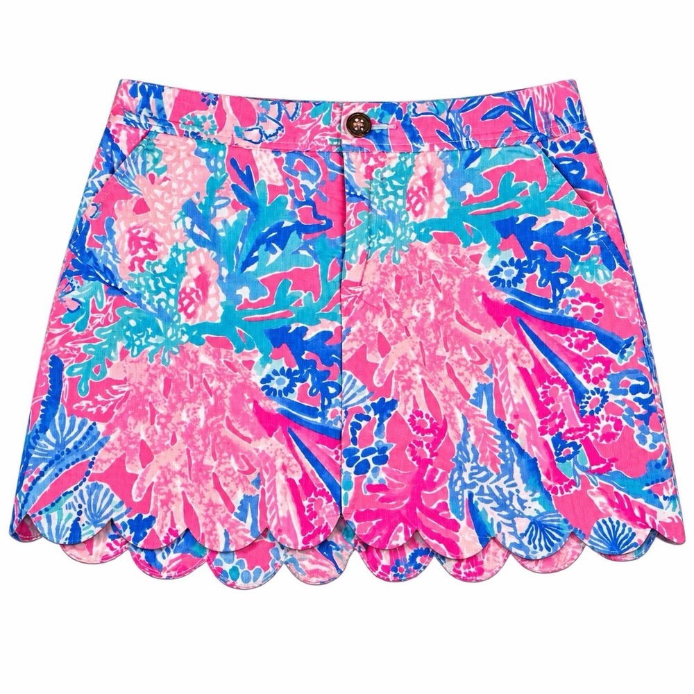 Womens Lilly Pulitzer Skort Size 2 Multi-Color Scallop Hem
